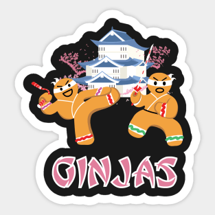 Ginjas Gingerbread Ninjas Funny Christmas Sticker